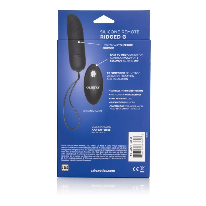 Anal CalExotics Silicone Remote Ridged G Anal CalExotics Silicone Remote Ridged G