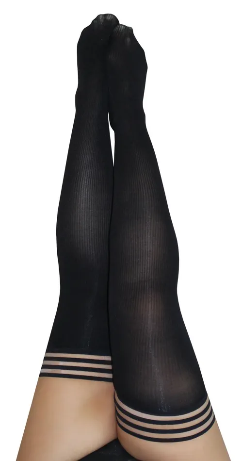 Anal Kixies Dana Lynn Ribbed Thigh High Size D Black