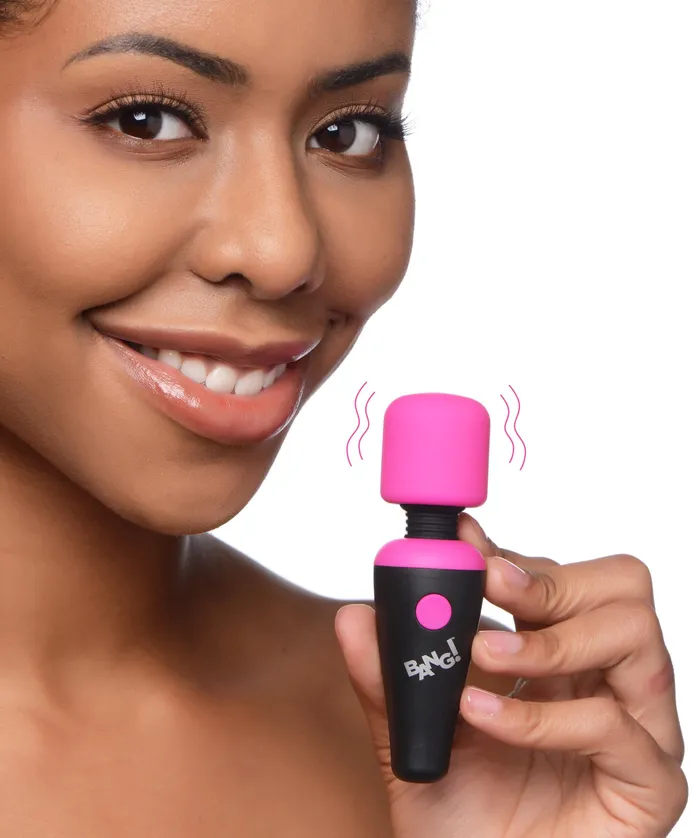 Bang 10x Vibrating Mini Silicone Wand Pink XR Brands Bang Vibrators