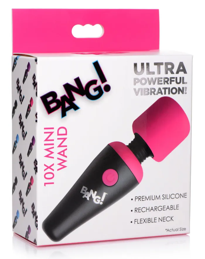 Bang 10x Vibrating Mini Silicone Wand Pink XR Brands Bang Vibrators Bang 10x Vibrating Mini Silicone Wand Pink XR Brands Bang Vibrators