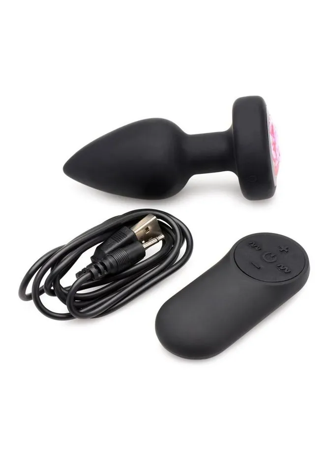Booty Sparks 28x Rechargeable Silicone Vibrating Gem Anal Plug with Remote Control Booty Sparks Male Sex Toys
