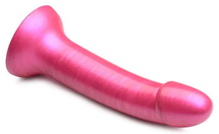 Dildos XR Brands Strap U GTastic 7 Inch Metallic Silicone Dildo Pink Dildos XR Brands Strap U GTastic 7 Inch Metallic Silicone Dildo Pink