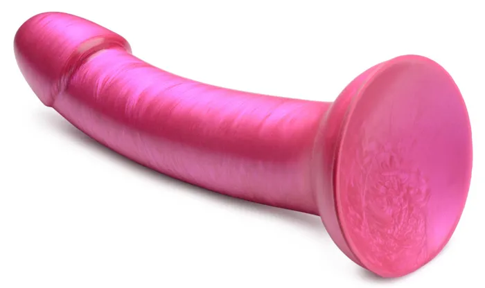 Dildos XR Brands Strap U GTastic 7 Inch Metallic Silicone Dildo Pink Dildos XR Brands Strap U GTastic 7 Inch Metallic Silicone Dildo Pink