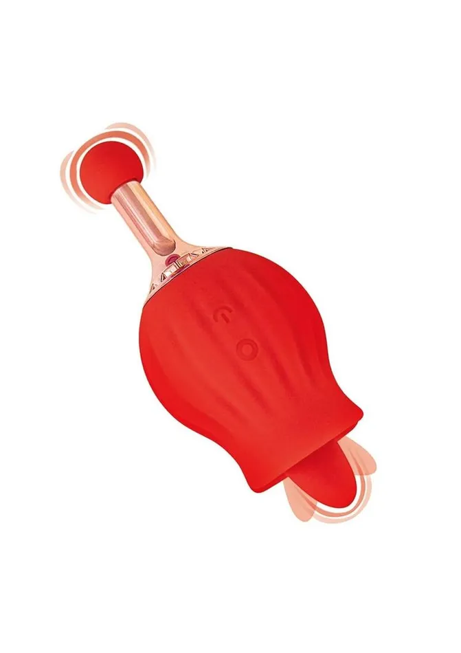Female Sex Toys ClitTastic ClitTastic Rose Bud Dual Massager Rechargeable Silicone with Clitoral Stimulator Female Sex Toys ClitTastic ClitTastic Rose Bud Dual Massager Rechargeable Silicone with Clitoral Stimulator