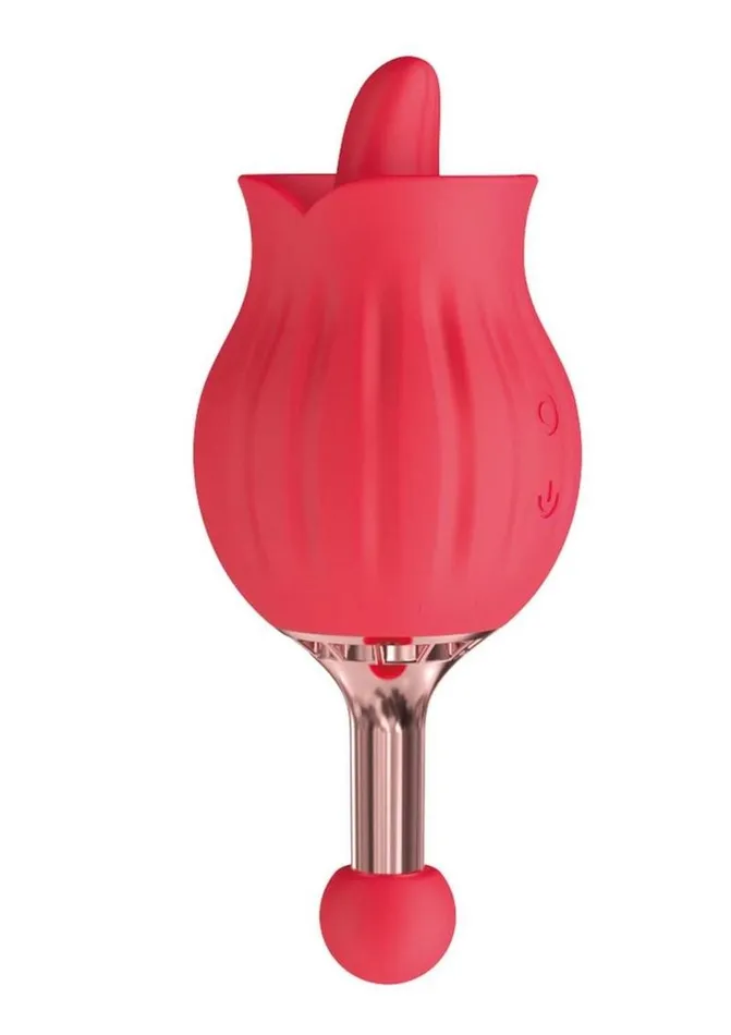 Female Sex Toys ClitTastic ClitTastic Rose Bud Dual Massager Rechargeable Silicone with Clitoral Stimulator Female Sex Toys ClitTastic ClitTastic Rose Bud Dual Massager Rechargeable Silicone with Clitoral Stimulator