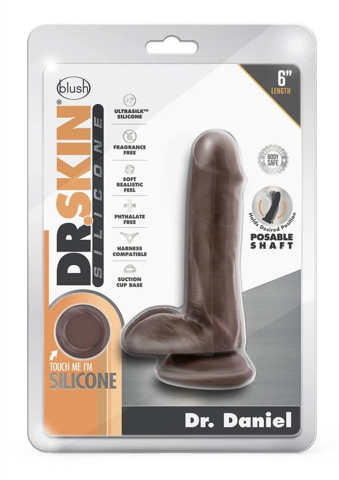 Female Sex Toys Dr Skin Dr Daniel Silicone Dildo with Balls and Suction Cup Dr Skin