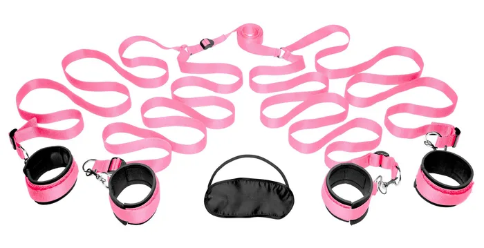 Frisky Pink Bedroom Restraint Kit XR Brands Frisky Vibrators