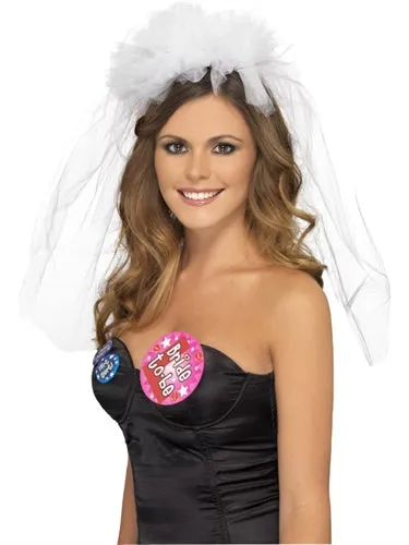 Hen Night Veil Headband White Fever Lingerie Vibrators