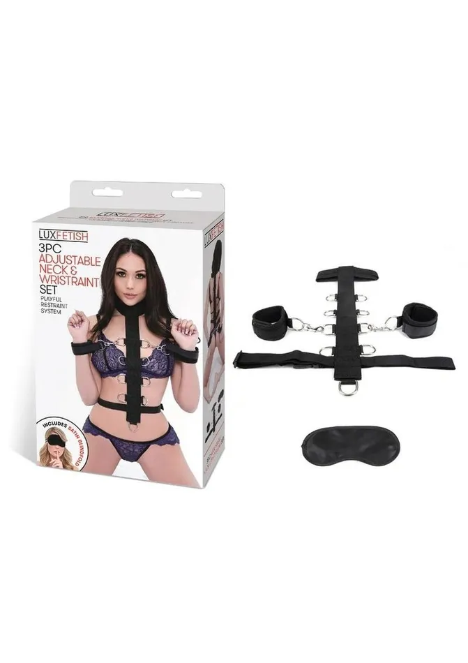 Lux Fetish Lux Fetish Adjustable Neck and Wristraint Male Sex Toys