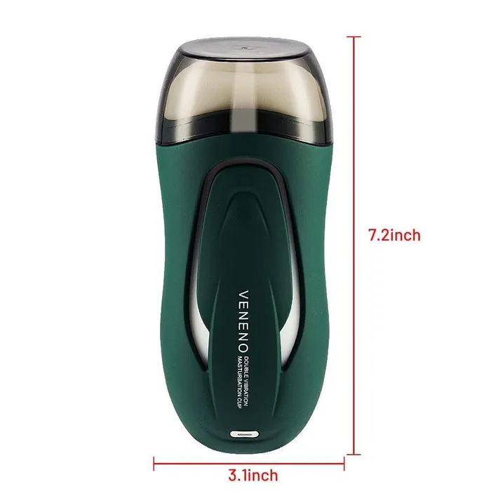 Male Sex Toys ADLTOYFUN DarkGreen 10 Vibrating Manual sucking Heating Masturbation Cup