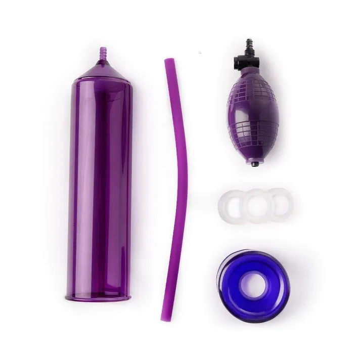 Male Sex Toys ADLTOYFUN Manually controlled Penis Pump in Purple