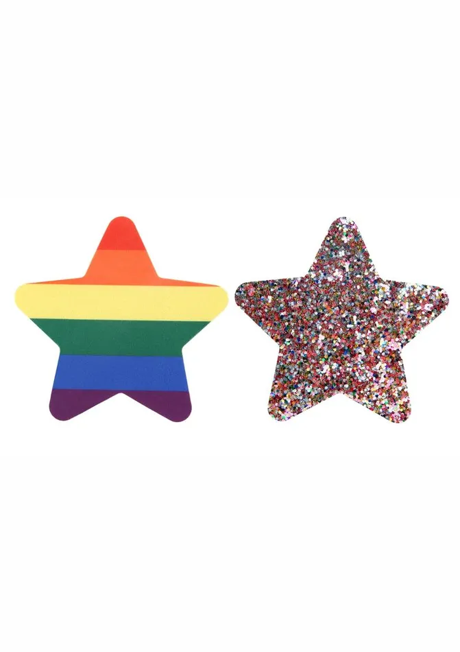 Peekaboo Pride Rainbow Glitter Stars Pasties PEEKABOO Anal