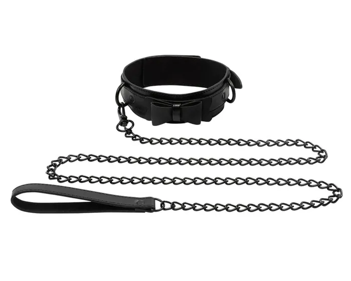 Sportsheets Anal Bow Tie Collar Leash Black