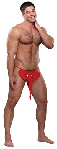 Squeaker Elephant GString One Size Red Male Power Vibrators