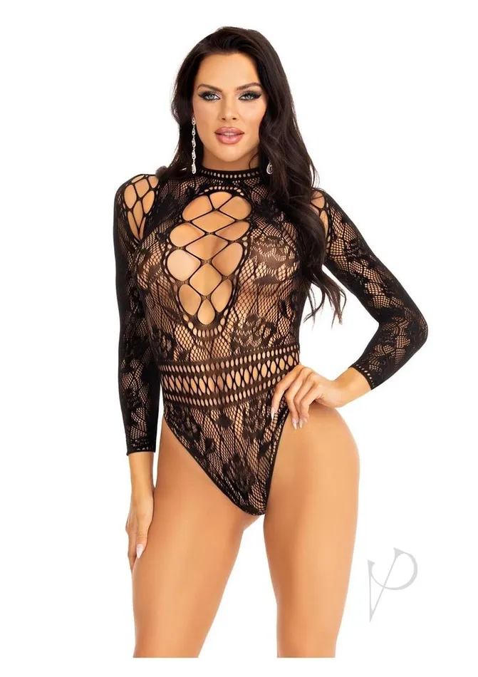 Teddies And Bodies Leg Avenue High Neck Lace and Net Keyhole Back Bodysuit Leg Avenue Teddies And Bodies Leg Avenue High Neck Lace and Net Keyhole Back Bodysuit Leg Avenue