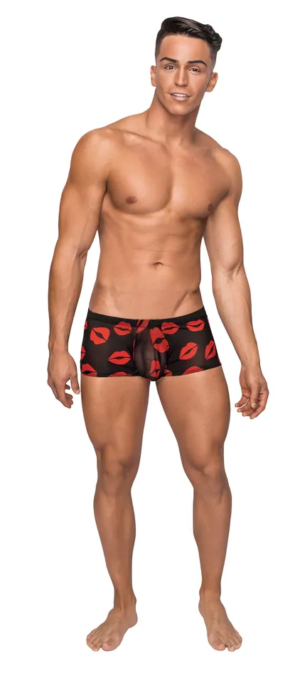 Vibrators Kiss Me Mini Short Large Sheer Lips Black Male Power