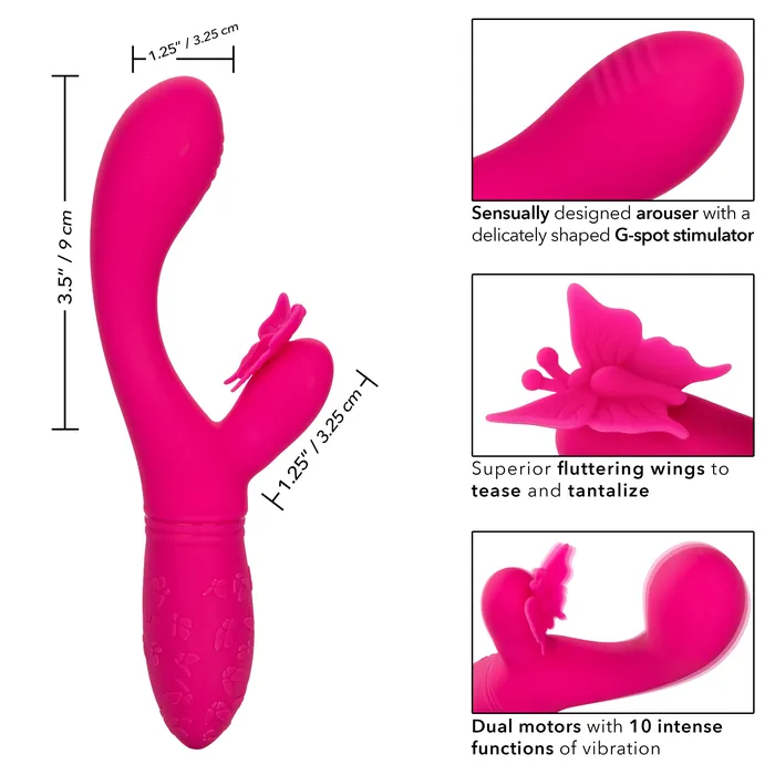 Vibrators Rechargeable Butterfly Kiss Flutter Pink CalExotics