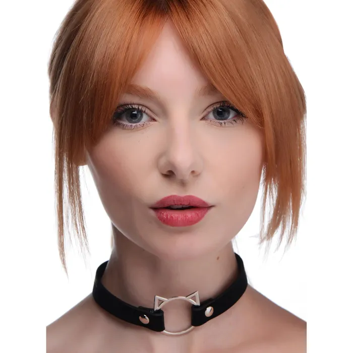 XR Brands Master Series Anal Kinky Kitty Ring Slim Choker Black