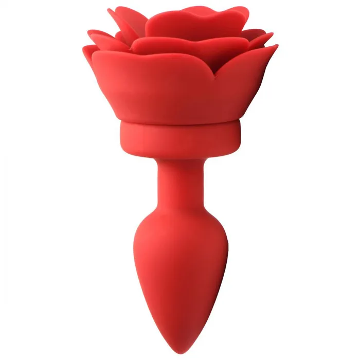 28x Silicone Vibrating Rose Anal Plug With Remote Small XR Brands Male Sex Toys