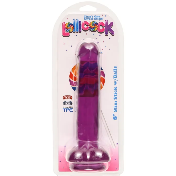 8 Slim Stick with Balls Grape Ice Lollicock Female Sex Toys
