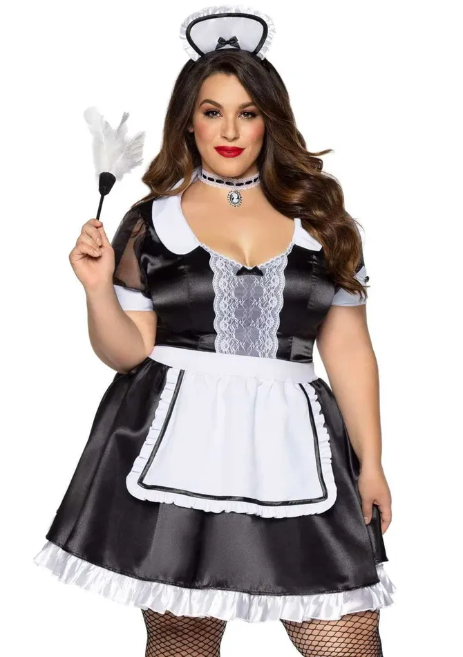 Anal Leg Avenue Plus Classic French Maid Costume 1x2x Black White