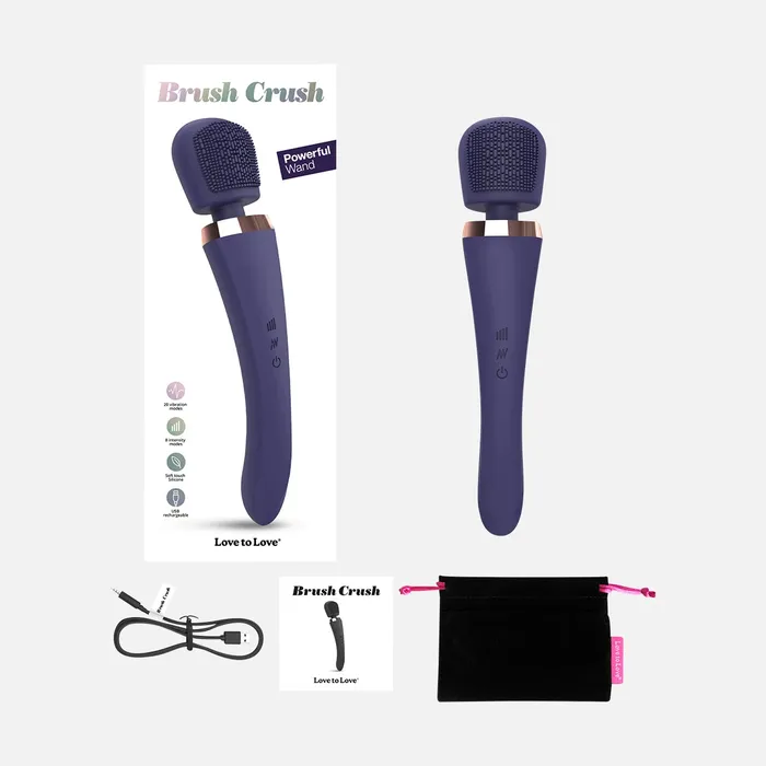 Brush Crush Wand Vibrator Midnight Indigo Love to Love Vibrators Brush Crush Wand Vibrator Midnight Indigo Love to Love Vibrators