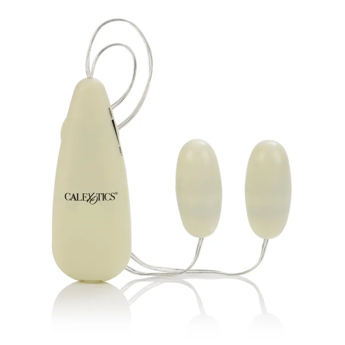 CalExotics GlowintheDark Pocket Exotics Vibrating Glowing Double Bullets Female Sex Toys