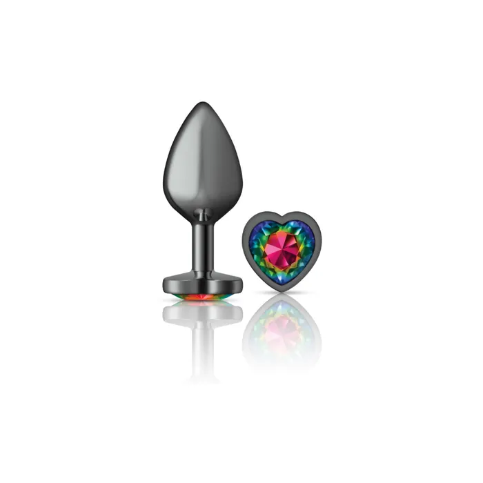 Cheeky CharmsGunmetal Metal Buttplug HeartRainbowMedium Viben Female Sex Toys Cheeky CharmsGunmetal Metal Buttplug HeartRainbowMedium Viben Female Sex Toys