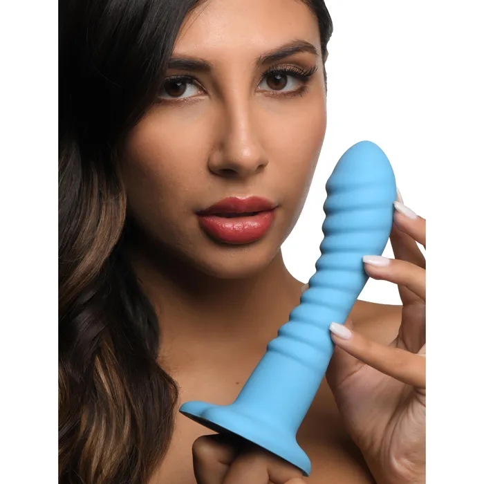 Dildos Simply Sweet Simply Sweet 7 Ribbed Silicone Dildo Blue