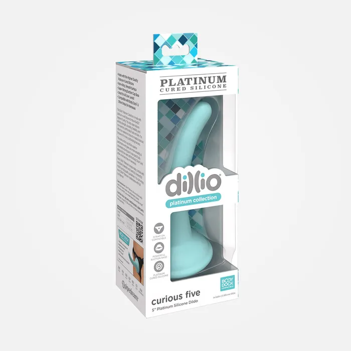 Dillio Platinum Curious Five Teal 5 NonVibrating Dildo with Suction Cup Base Pipedream Female Sex Toys Dillio Platinum Curious Five Teal 5 NonVibrating Dildo with Suction Cup Base Pipedream Female Sex Toys