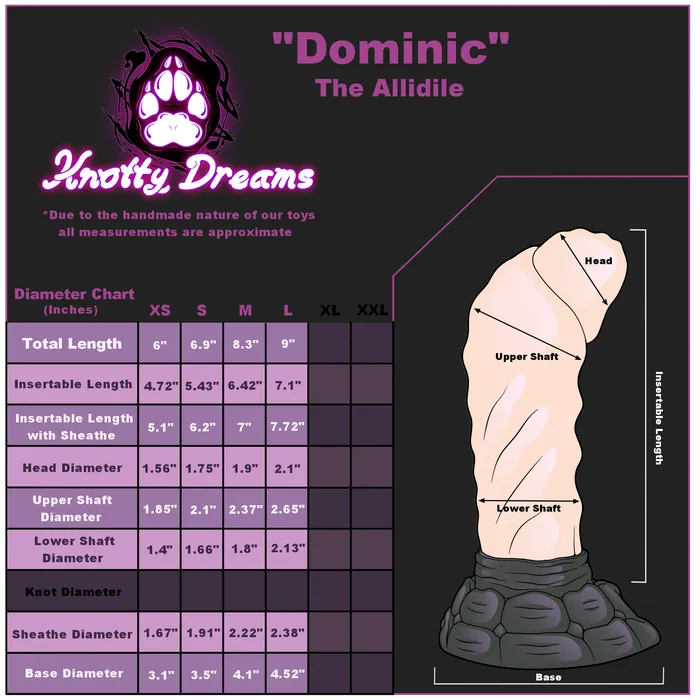 Dominic the Allidile XS Firm Knotty Dreams Project Dildos