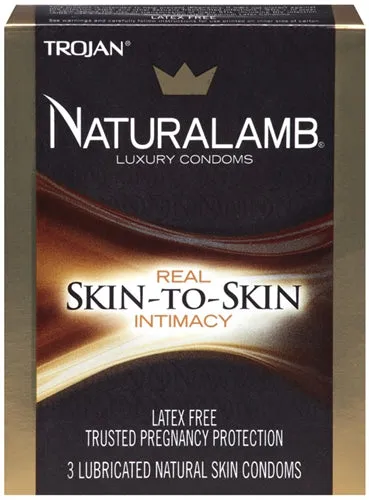 Enhancers Paradise Marketing Trojan Naturalamb Luxury Condoms 3 Pack