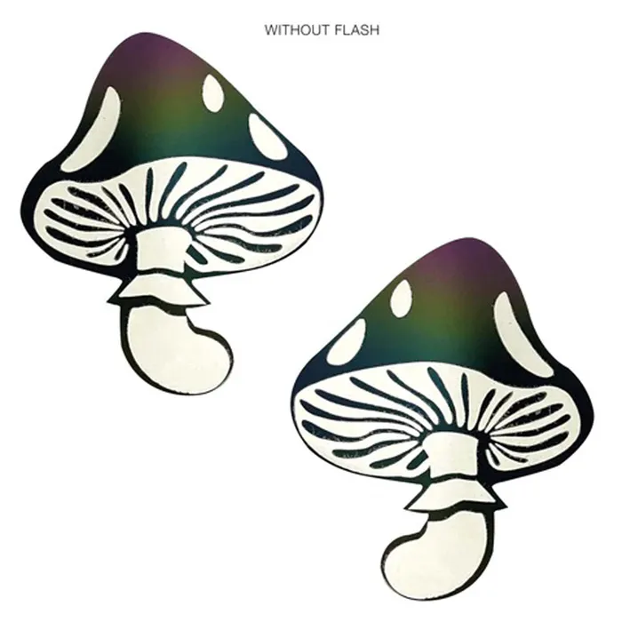 Female Sex Toys Neva Nude Rainbow Reflective Toadstool Nipple Cover Pasties