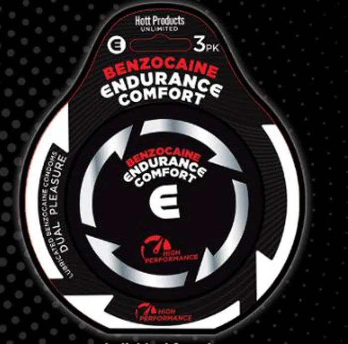Hott Products Endurance Comfort Benzocaine Condoms 3 Pk Vibrators