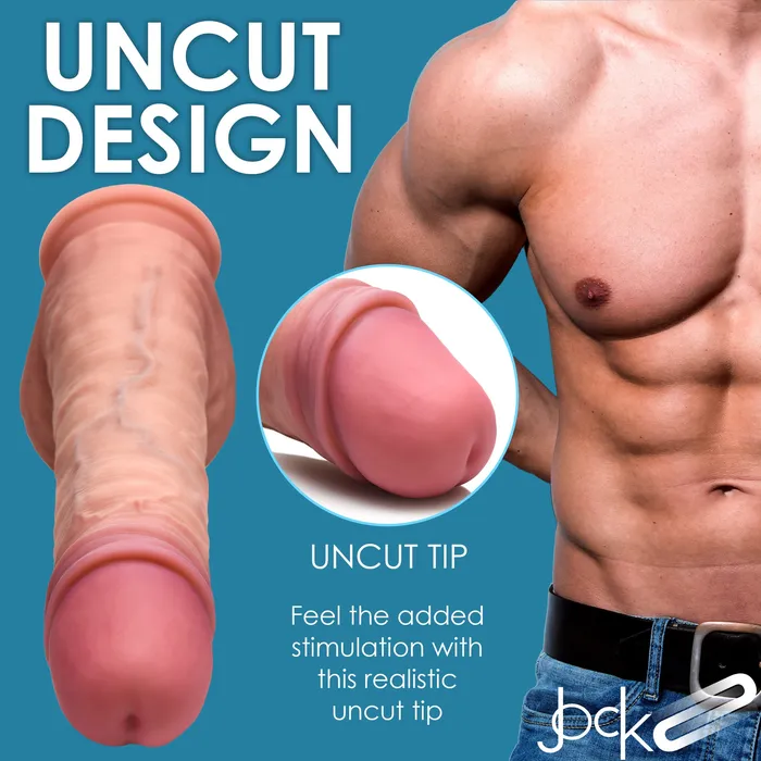 Jock 875 Uncut Dual Density Silicone Dildo With Balls Jock Female Sex Toys Jock 875 Uncut Dual Density Silicone Dildo With Balls Jock Female Sex Toys