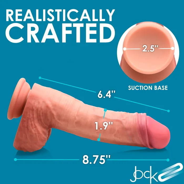 Jock 875 Uncut Dual Density Silicone Dildo With Balls Jock Female Sex Toys Jock 875 Uncut Dual Density Silicone Dildo With Balls Jock Female Sex Toys