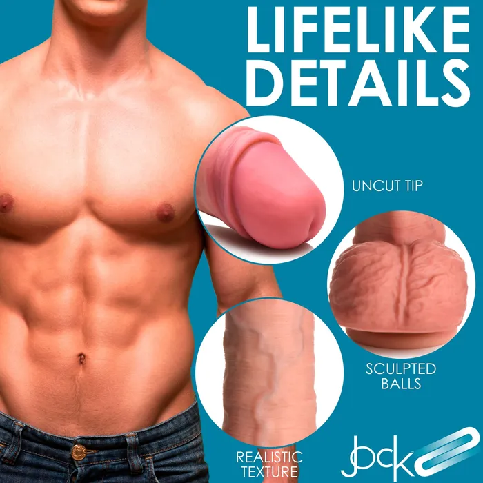 Jock 875 Uncut Dual Density Silicone Dildo With Balls Jock Female Sex Toys Jock 875 Uncut Dual Density Silicone Dildo With Balls Jock Female Sex Toys