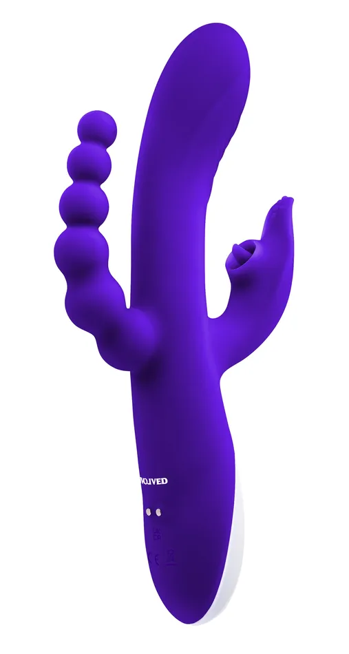 Lick Me Triple Stim Vibe Purple Evolved Novelties Vibrators