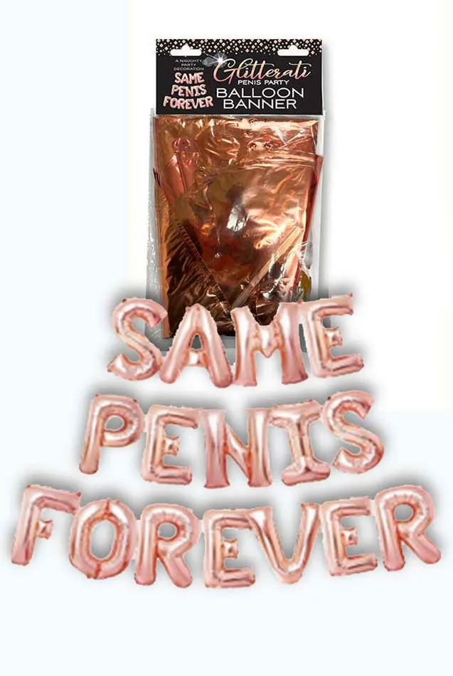 Little Genie Vibrators Glitterati Same Penis Balloon Banner Pink