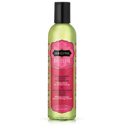 Naturals Massage Oil Strawberry Divine 8 Fl Oz Kama Sutra Couples