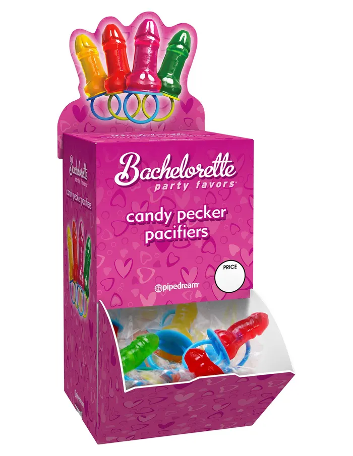 Pipedream Bachelorette Party Favors Candy Pecker Pacifier 48 Pieces Display Dildos