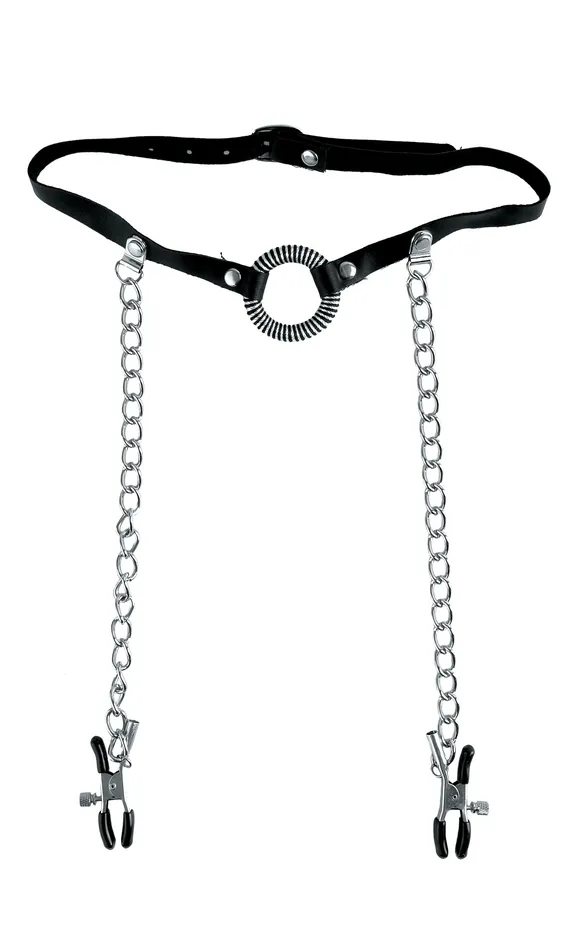 Pipedream Fetish Fantasy Series ORing Gag With Nipple Clamps Couples