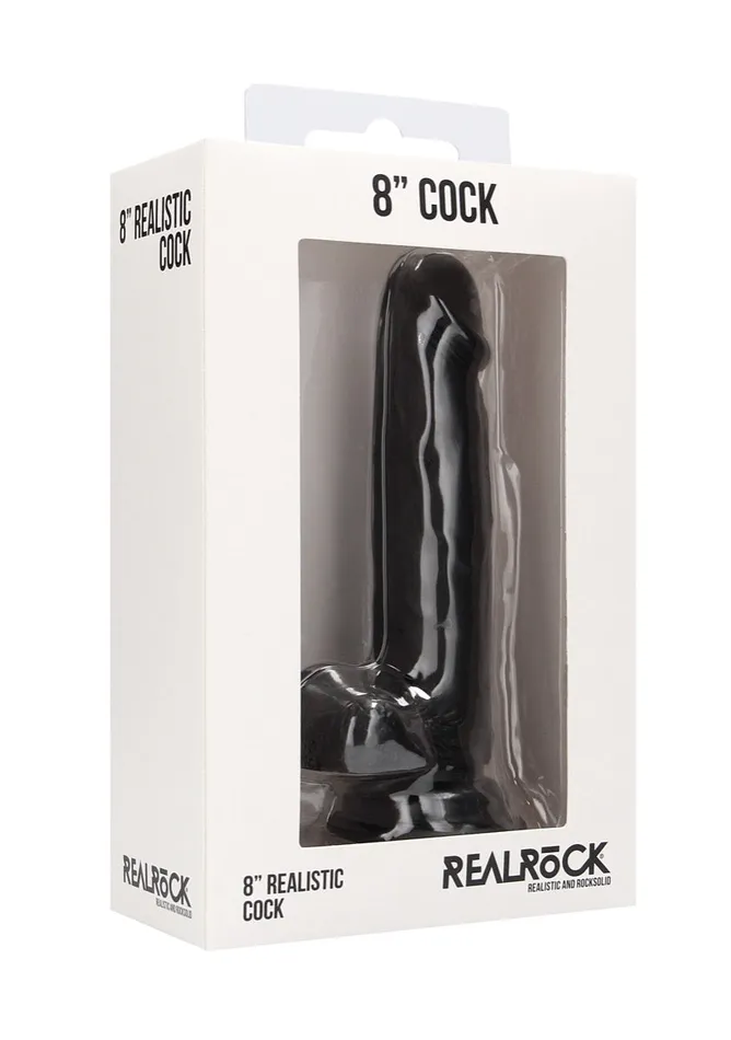 Real Rock Skins Realistic Cock with Scrotum 8 Black ItsForMyFriend Dildos