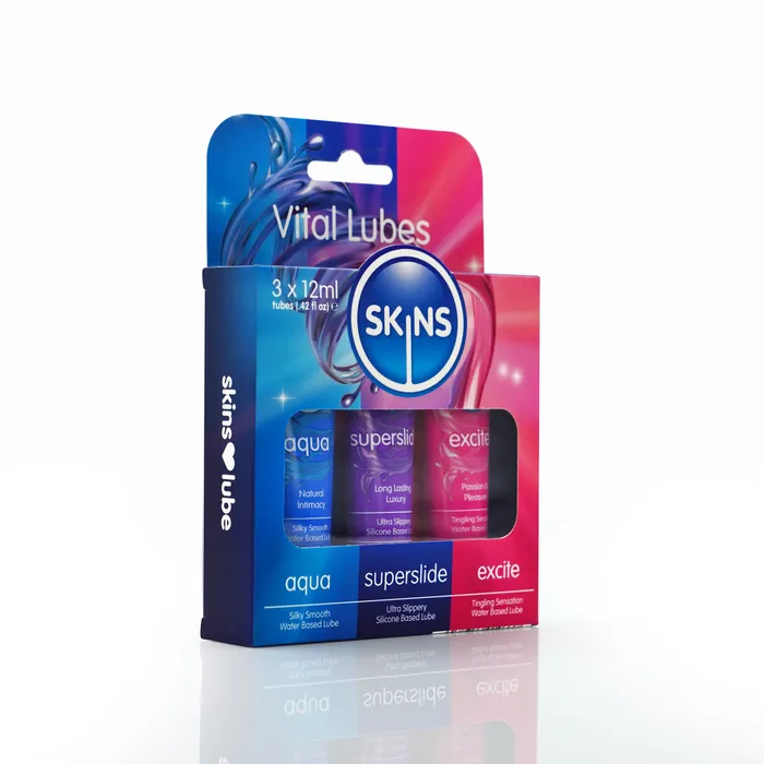 Skins 12ml Sampler Tubes Vital Lubes 3 Pack Skins Enhancers