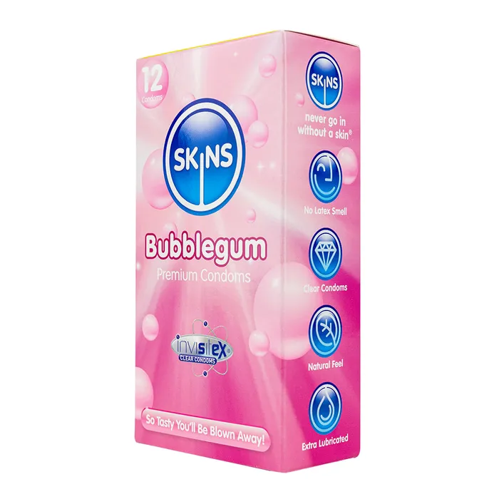 Skins Condoms Bubblegum 12 Pack Skins Female Sex Toys