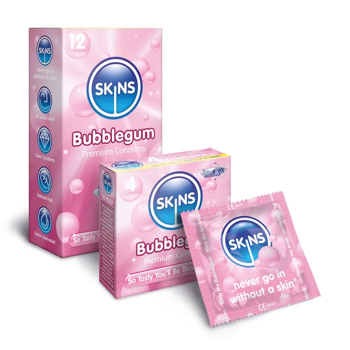 Skins Condoms Bubblegum 12 Pack Skins Female Sex Toys