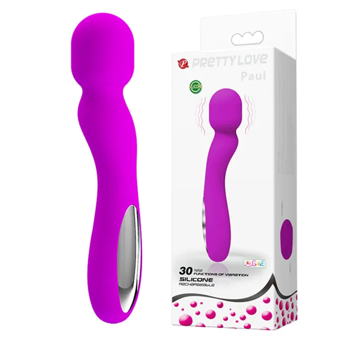 Vibrators Pretty Love Pretty Love Paul USB Rechargeable Wand Fuchsia
