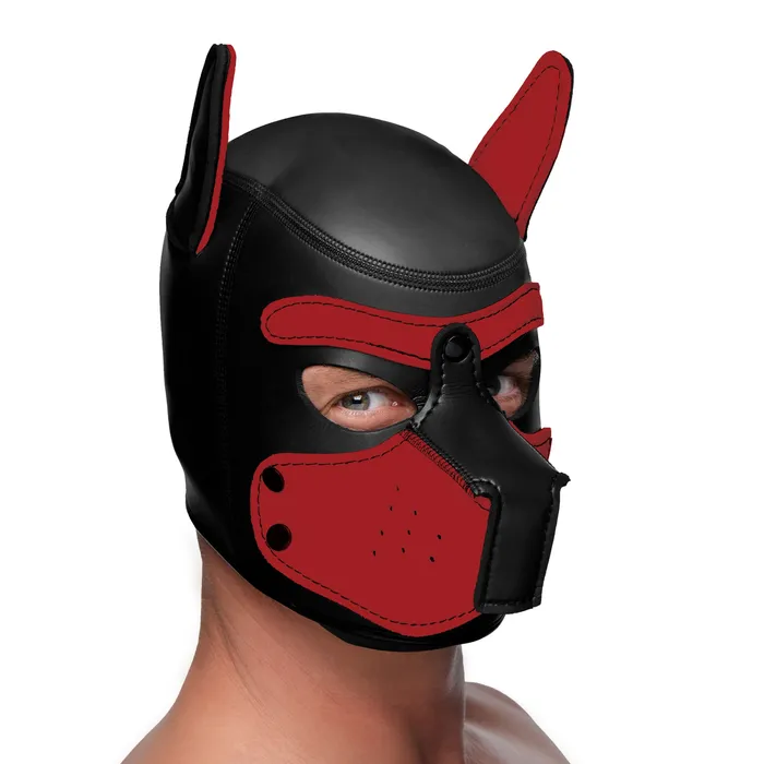 XR Brands Vibrators Spike Neoprene Puppy Hood Red
