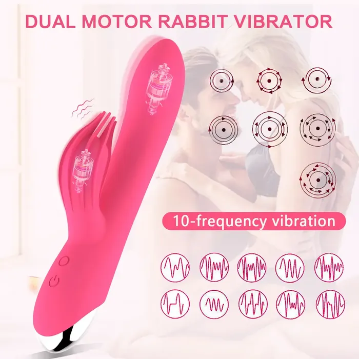 10 Frequency Dual Motor Rabbit Vibrator Wild Night Fantasies Female Sex Toys