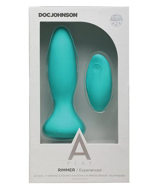 A Play Male Sex Toys APlay Rimmer Experienced Anal Plug with Remote Control Teal